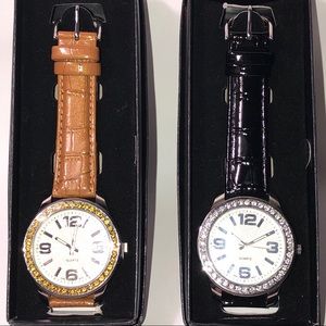 CRYSTAL LEATHER WATCH